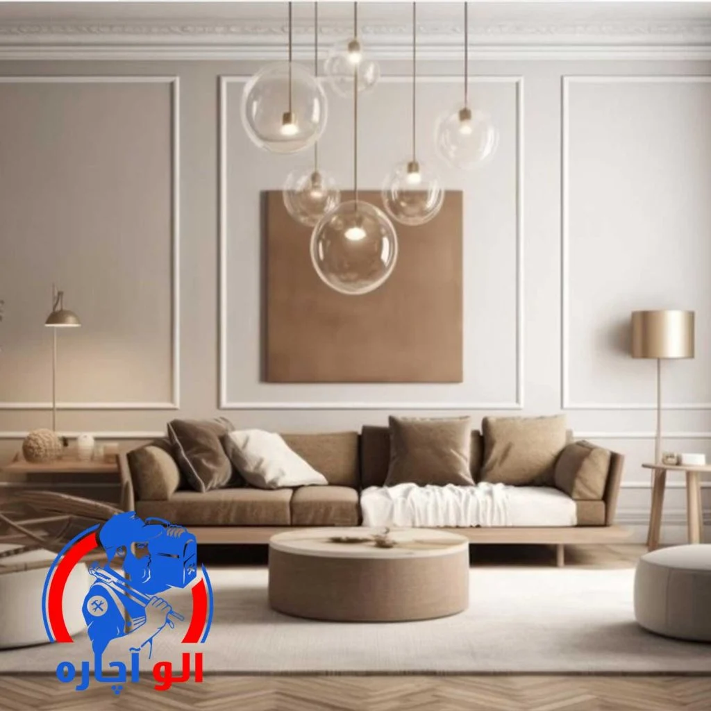 نقاشی دیوار پذیرایی با رنگ مدرن