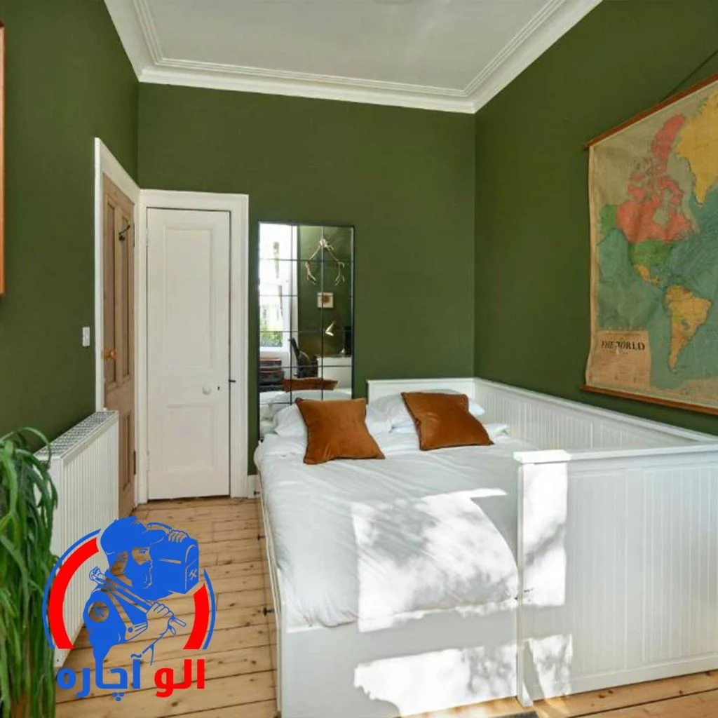 نقاشی دیوار اتاق خواب با رنگ روشن