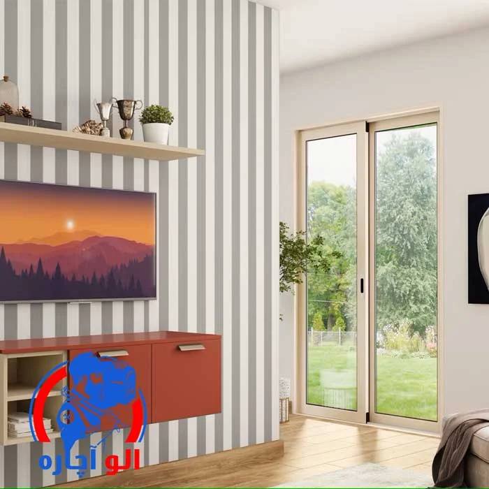 نقاشی دیوار تلویزیون در پذیرایی